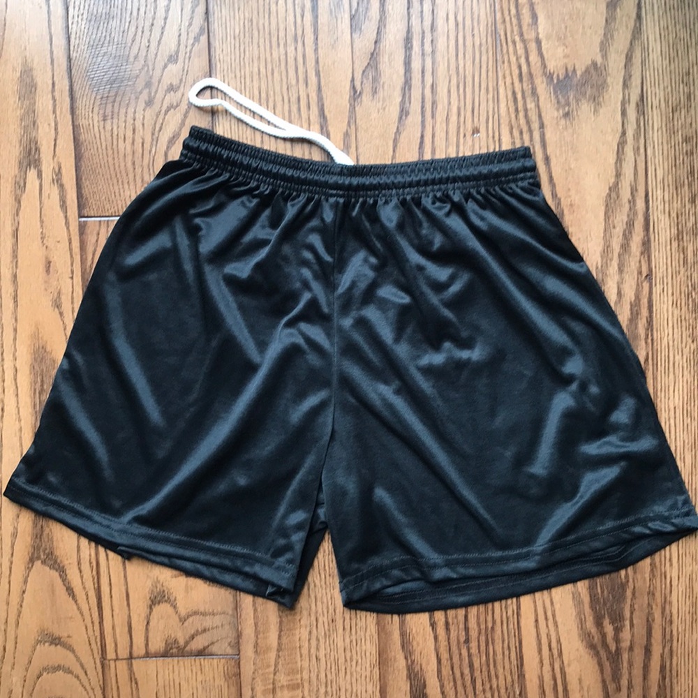Adult medium black athletic shorts with drawstring